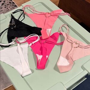 Elegant Women's Panties Set - Black, Pink, White, Nude